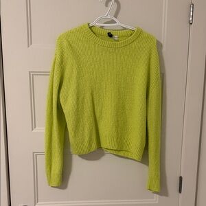 Divided Neon Green Women's Crew Neck Sweater